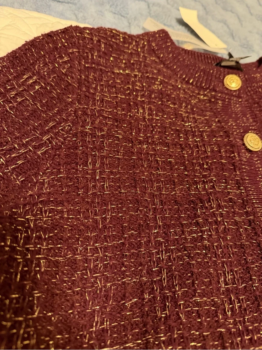 French Connection Metallic Tweed Knit Cardigan NWT! - Picture 11 of 13